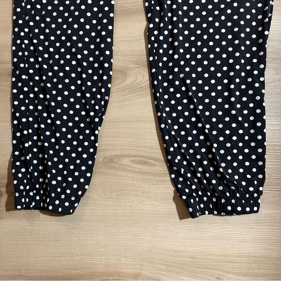 Lands' End Black and White Polka Dotted Slinky Pants Size Medium 10-12 - Picture 7 of 10